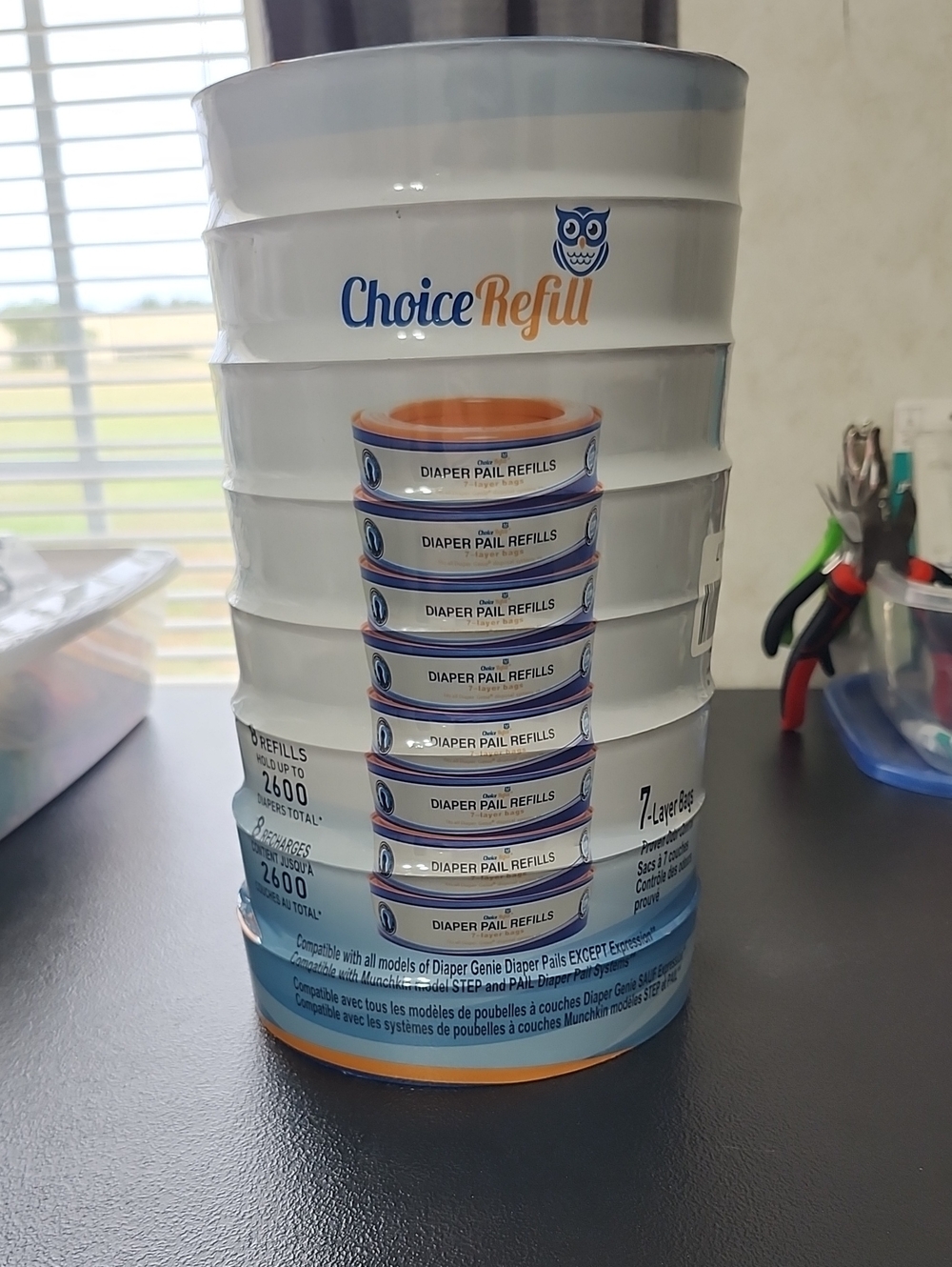 Choice Refill Diaper Pail Refills 7 Layer Odor Control Soiled Baby Diapers